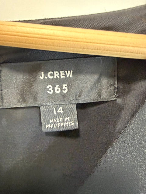 J.Crew 365 Sleeveless Black Faux‑Wrap Crepe Dress Sz14