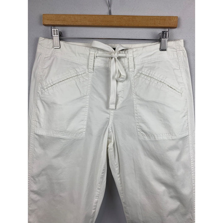 Calvin Klein Jeans Relaxed White Capri Pants Lightweight Summer Casual Womens