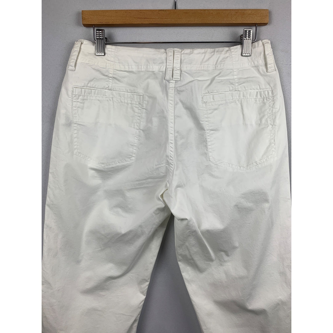 Calvin Klein Jeans Relaxed White Capri Pants Lightweight Summer Casual Womens