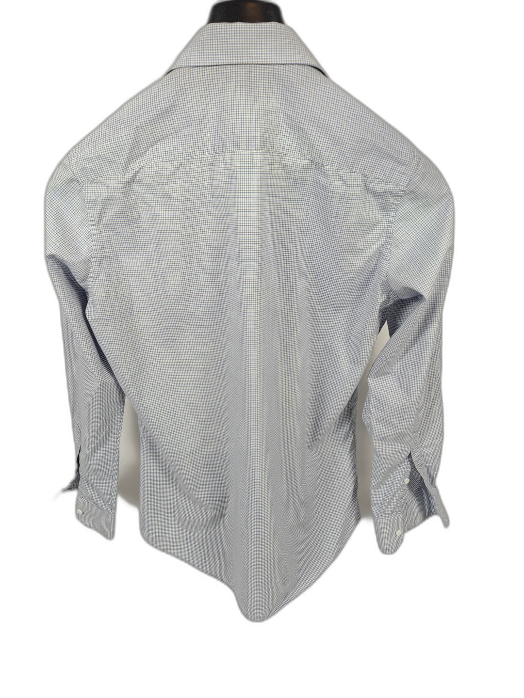 Mens BSG Dress Shirt White Blue Check Size Unknown