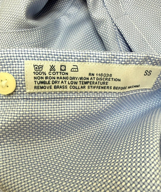 Charles Tyrwhitt Non‑Iron Slim Fit Textured Blue Shirt SzM(15.5/35)