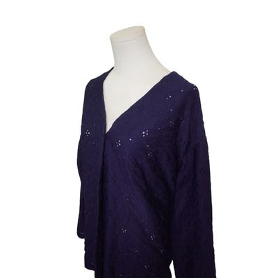 Women's Adolfo studio Blue Pattern Cardigan - Size 2XL