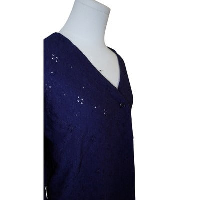 Women's Adolfo studio Blue Pattern Cardigan - Size 2XL