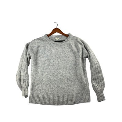 Max Studio Womens Sweater L Gray Wool Blend Crew Neck Pullover