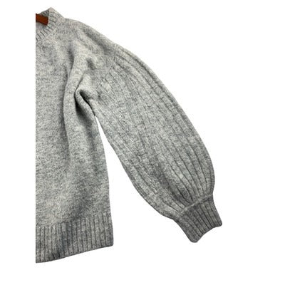 Max Studio Womens Sweater L Gray Wool Blend Crew Neck Pullover