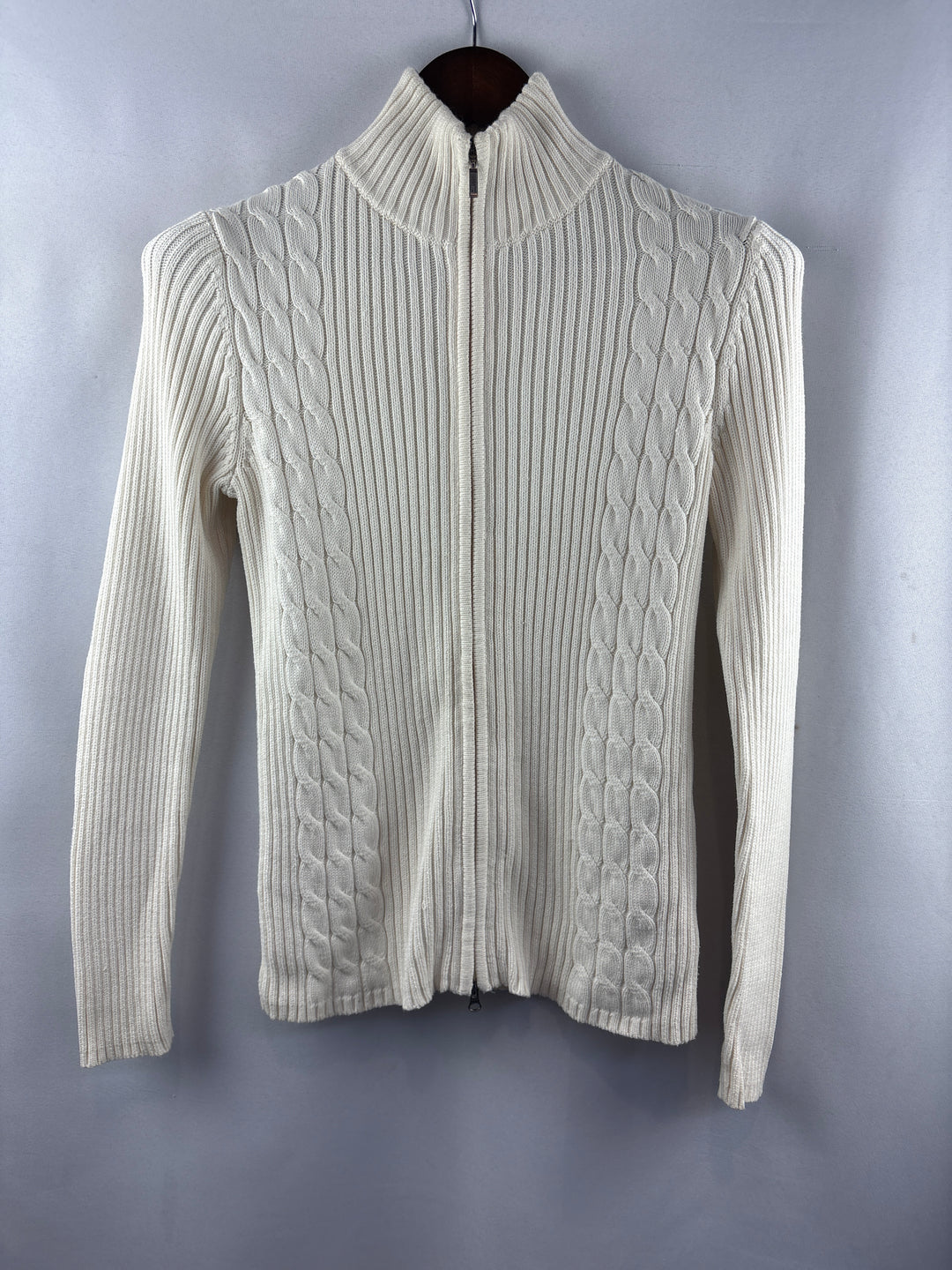 Women’s Eddie Bauer Small Cream Zip-Up Sweater