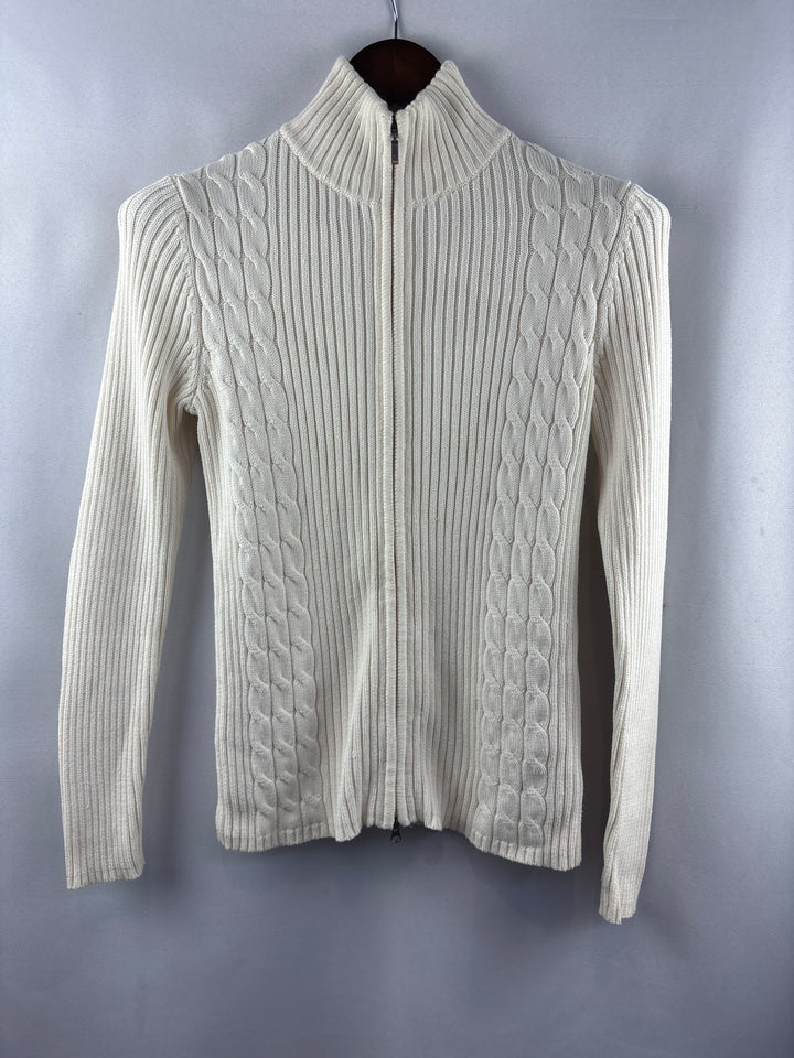Women’s Eddie Bauer Small Cream Zip-Up Sweater