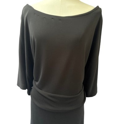 Spiegel 2X Black Boat Neck Tunic Top Rayon/Polyester Blend Womens