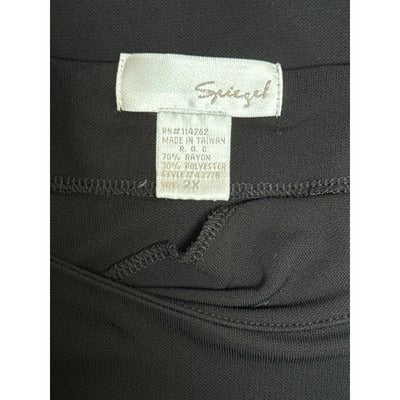 Spiegel 2X Black Boat Neck Tunic Top Rayon/Polyester Blend Womens