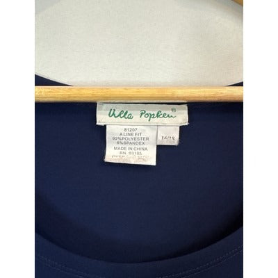 Women’s Ulla Popken Size 16/18 Navy Blue Short Sleeve Maxi Dress