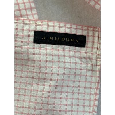 Men’s JWM J.Hillburn Light Pink Checkered Cotton Dress Shirt L-XL