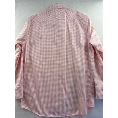 Men’s JWM J.Hillburn Light Pink Checkered Cotton Dress Shirt L-XL