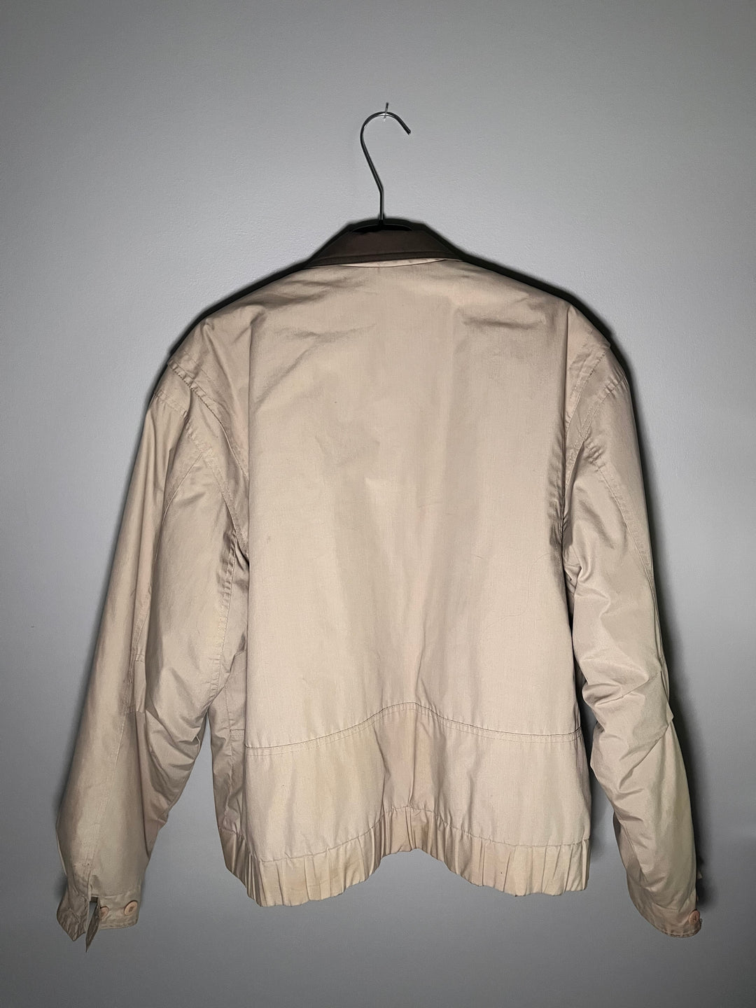 Vintage Men's Khaki Members Only Jacket Classic Racer Bomber Jacket 80s Size Large