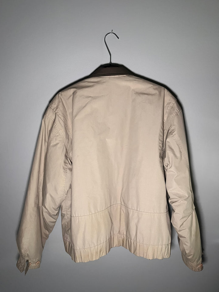 Vintage Men's Khaki Members Only Jacket Classic Racer Bomber Jacket 80s Size Large