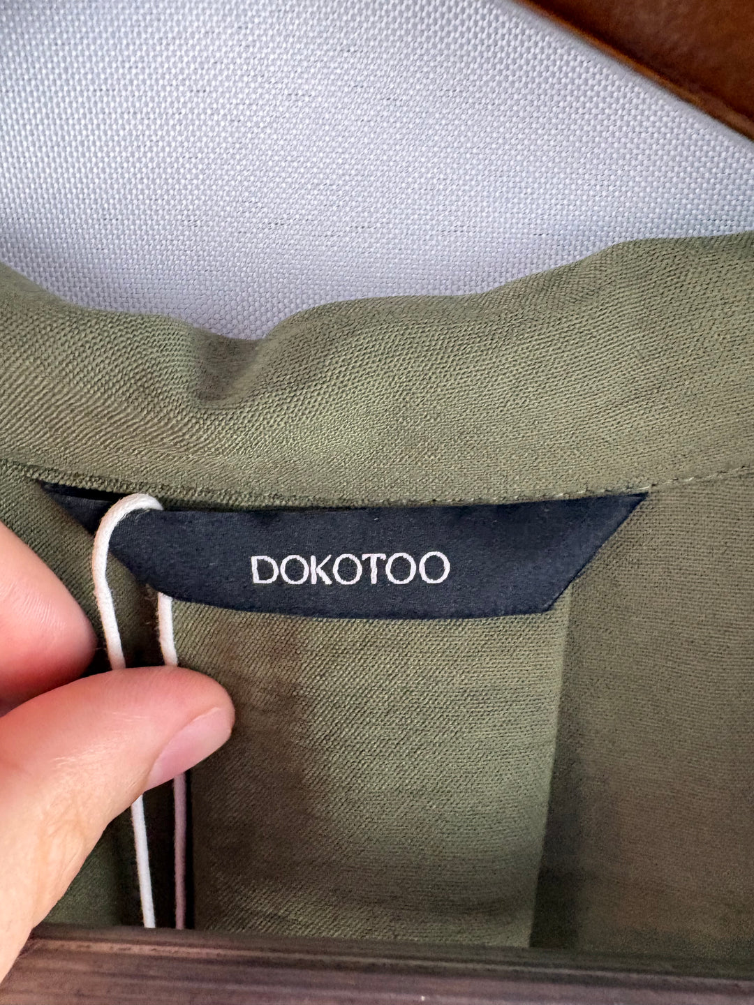 Women’s Dokotoo Medium Olive Green 3/4 Sleeve Blouse