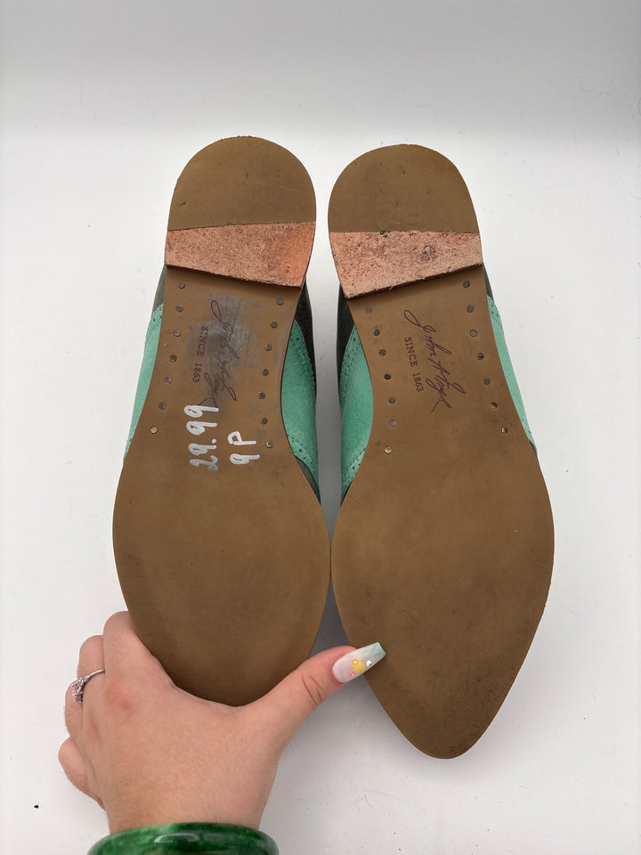 Women’s Frye Size 9 Teal & Stone Gray Leather Dance Shoes