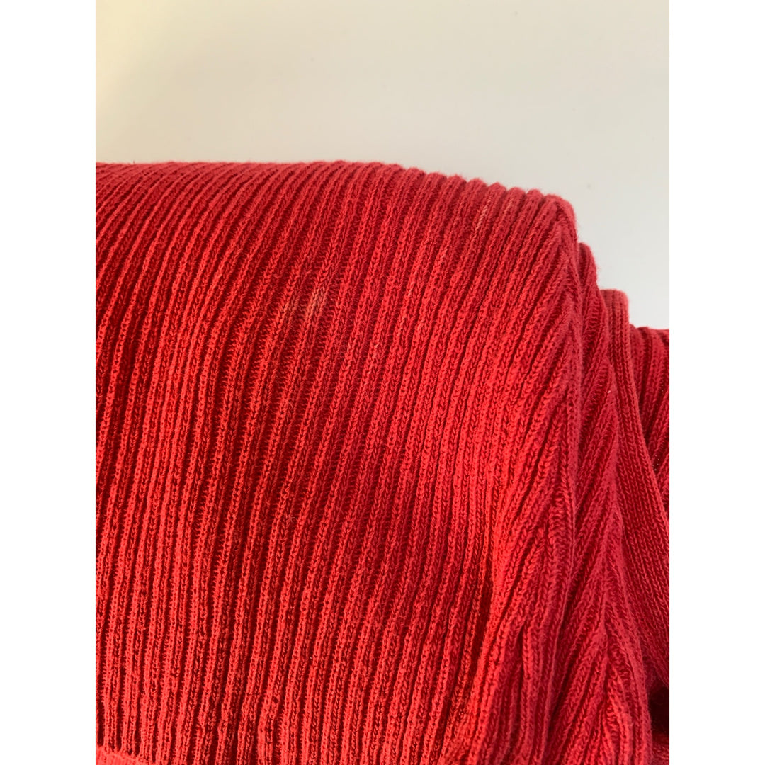 Red Ribbed Sleeveless V-Neck Sweater Vest By M.B. Clothing Medium 100% Cotton
