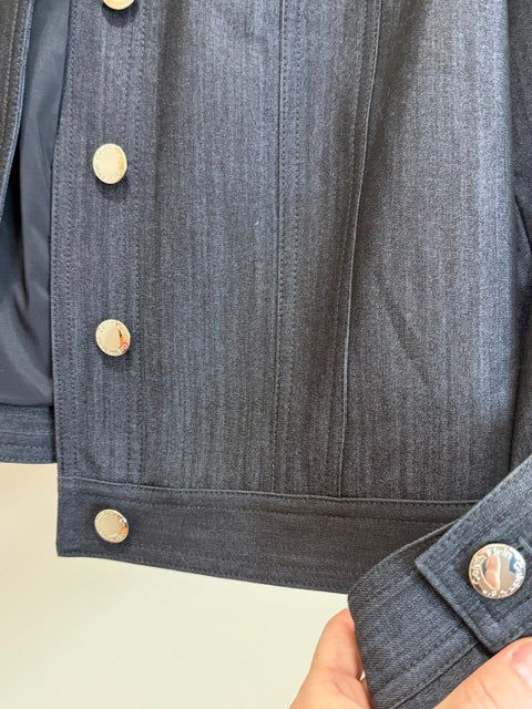 Calvin Klein Dark Blue Silver Hardware Blazer Jacket Sz12