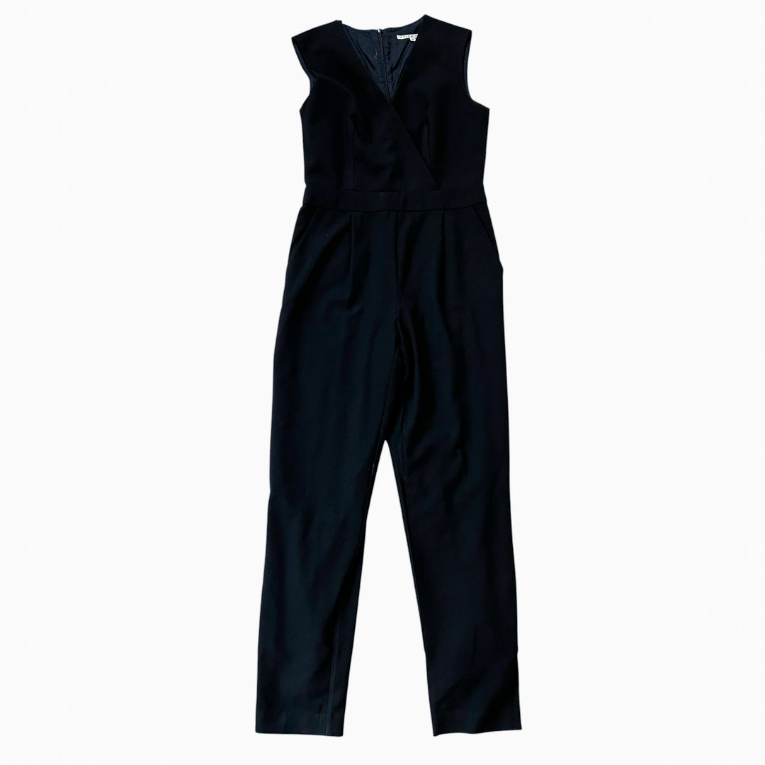 Trina Turk Women's Jumpsuit Size 6 Black "Lindsay" Pleated Minimalist Chic Capsule Wardrobe