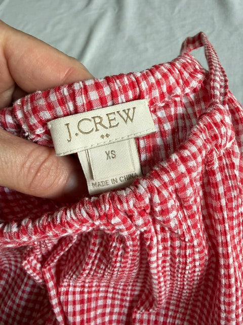 J Crew Gingham Red Tie-Waist Tank SzXS