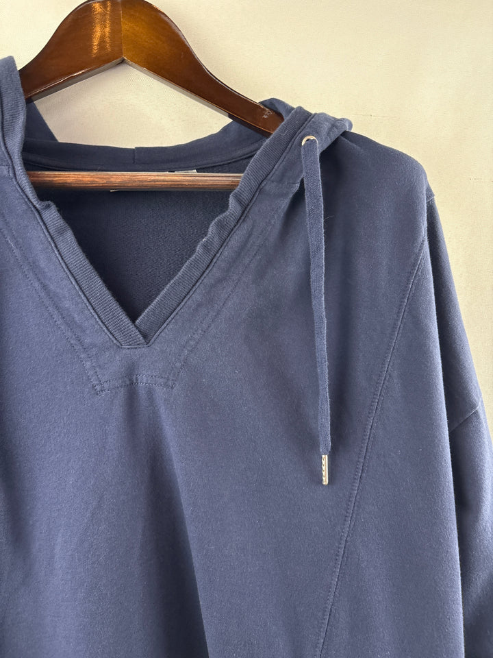 Women’s Joan Rivers XL Navy Blue V-Neck Hoodie