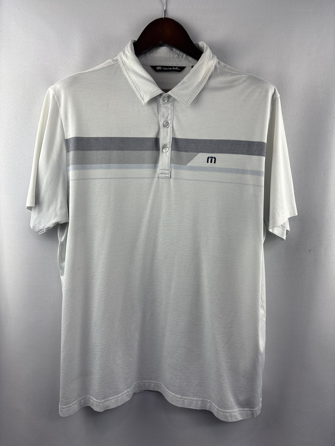 Men’s Travis Mathew XL White Patterned Golf Polo