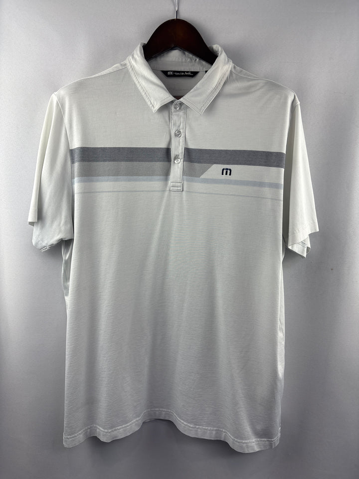 Men’s Travis Mathew XL White Patterned Golf Polo