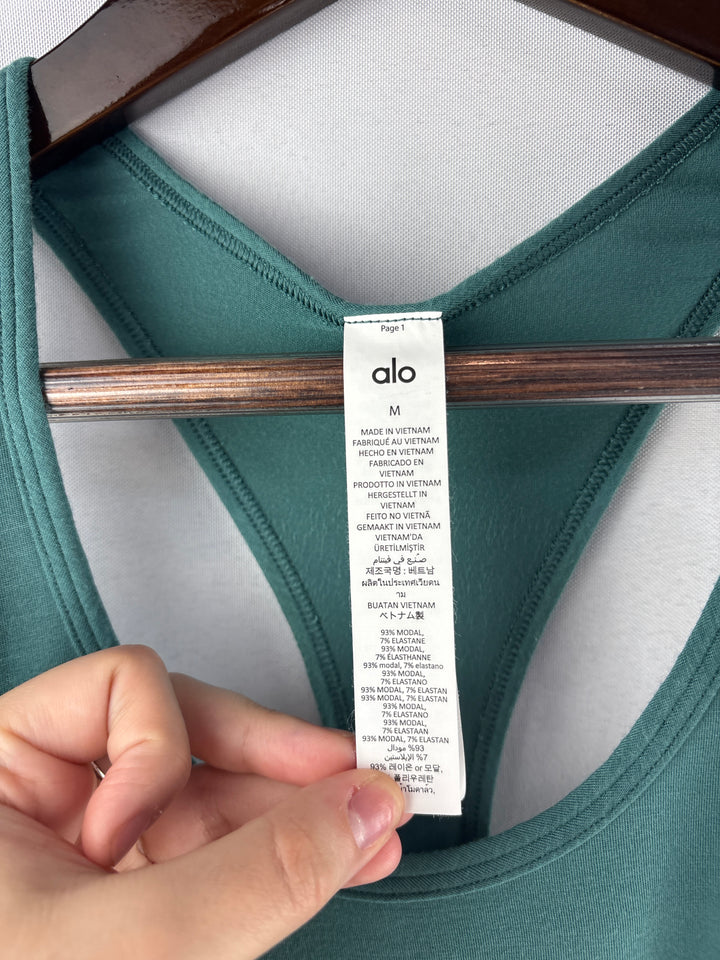 Women’s Alo Medium Grayish Green Racerback Sports Tank