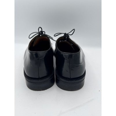 Men’s Fareli Black Leather Oxford Dress Shoes Classic Cap Toe Sz 9-9.5