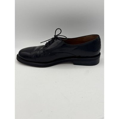 Men’s Fareli Black Leather Oxford Dress Shoes Classic Cap Toe Sz 9-9.5