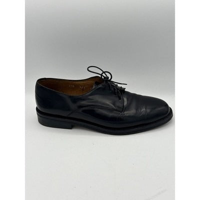 Men’s Fareli Black Leather Oxford Dress Shoes Classic Cap Toe Sz 9-9.5
