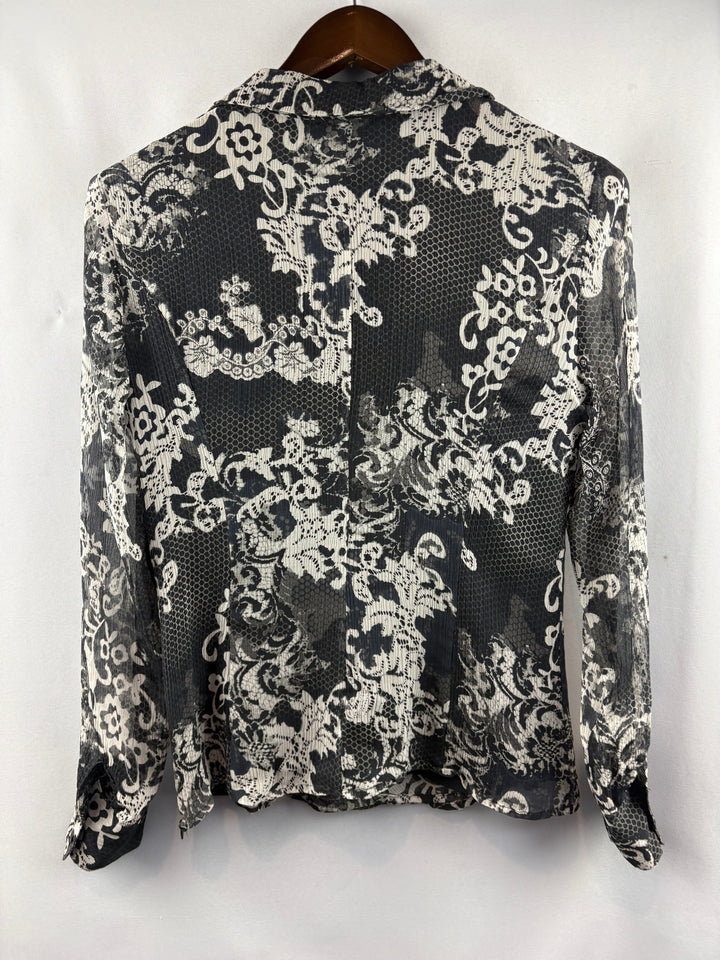 Women’s Alfani Size 6 Black & White Abstract Patterned Blouse
