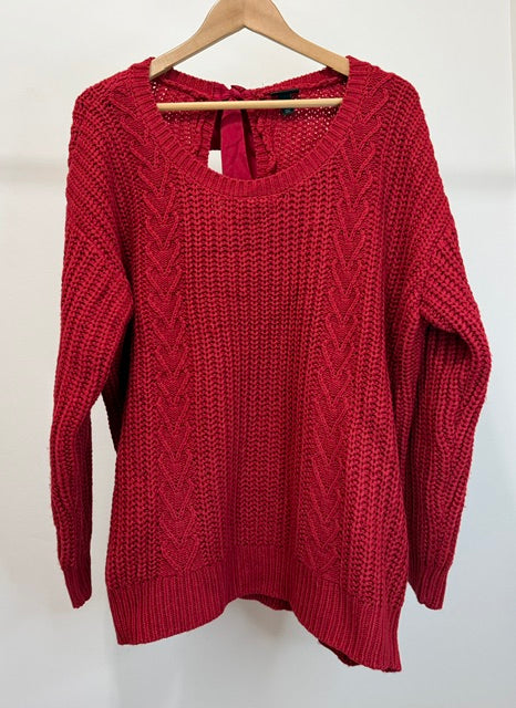Torrid Red Cableknit Sweater Sz1 (14–16)