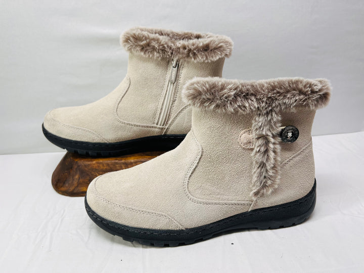 Khombu Women's Fur Lined Winter Boots Waterproof Cold Weather Snow Boots Size 9