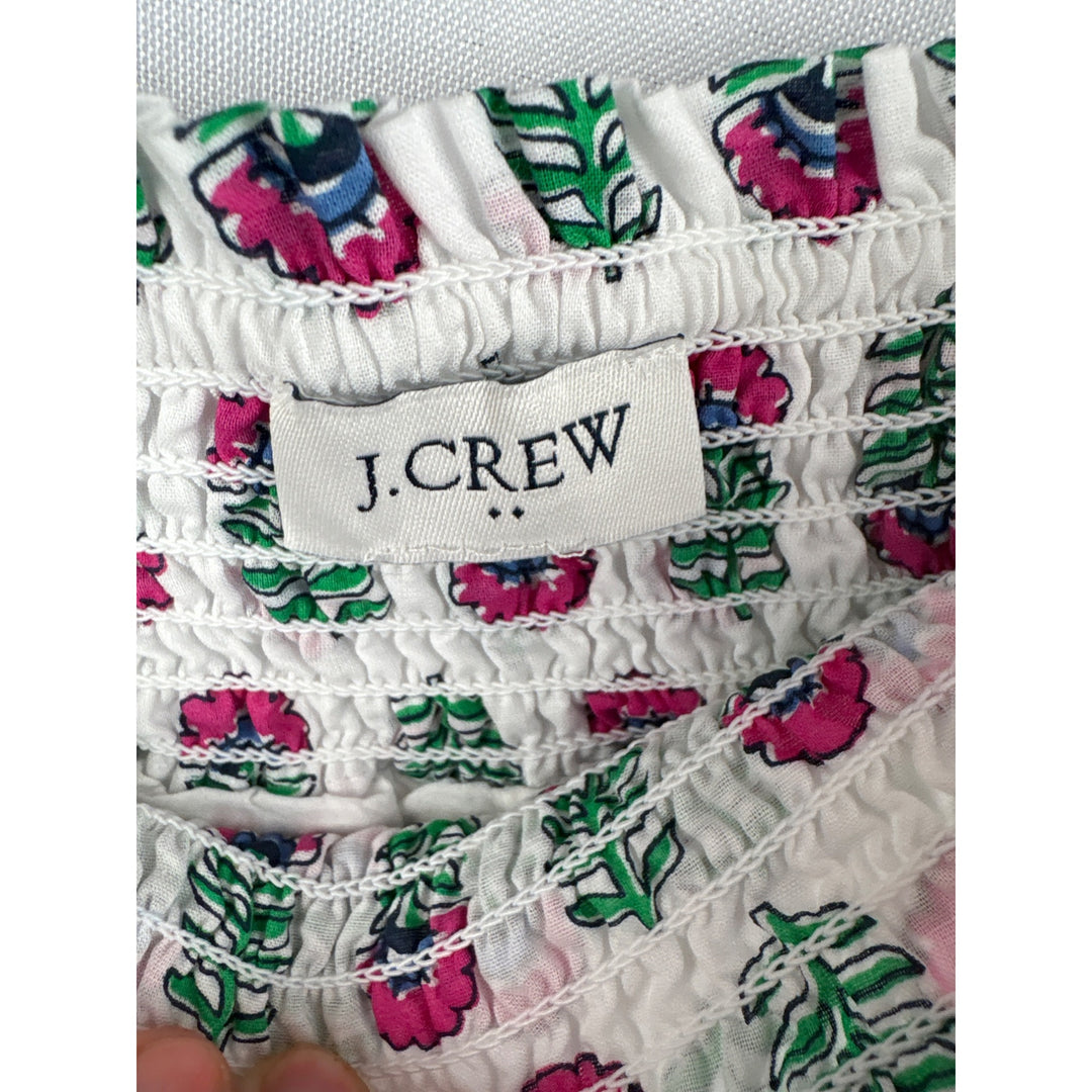 J.Crew Womens Small Cotton Skirt With Floral Print & Smocked Waistband