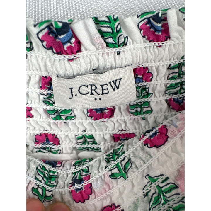 J.Crew Womens Small Cotton Skirt With Floral Print & Smocked Waistband
