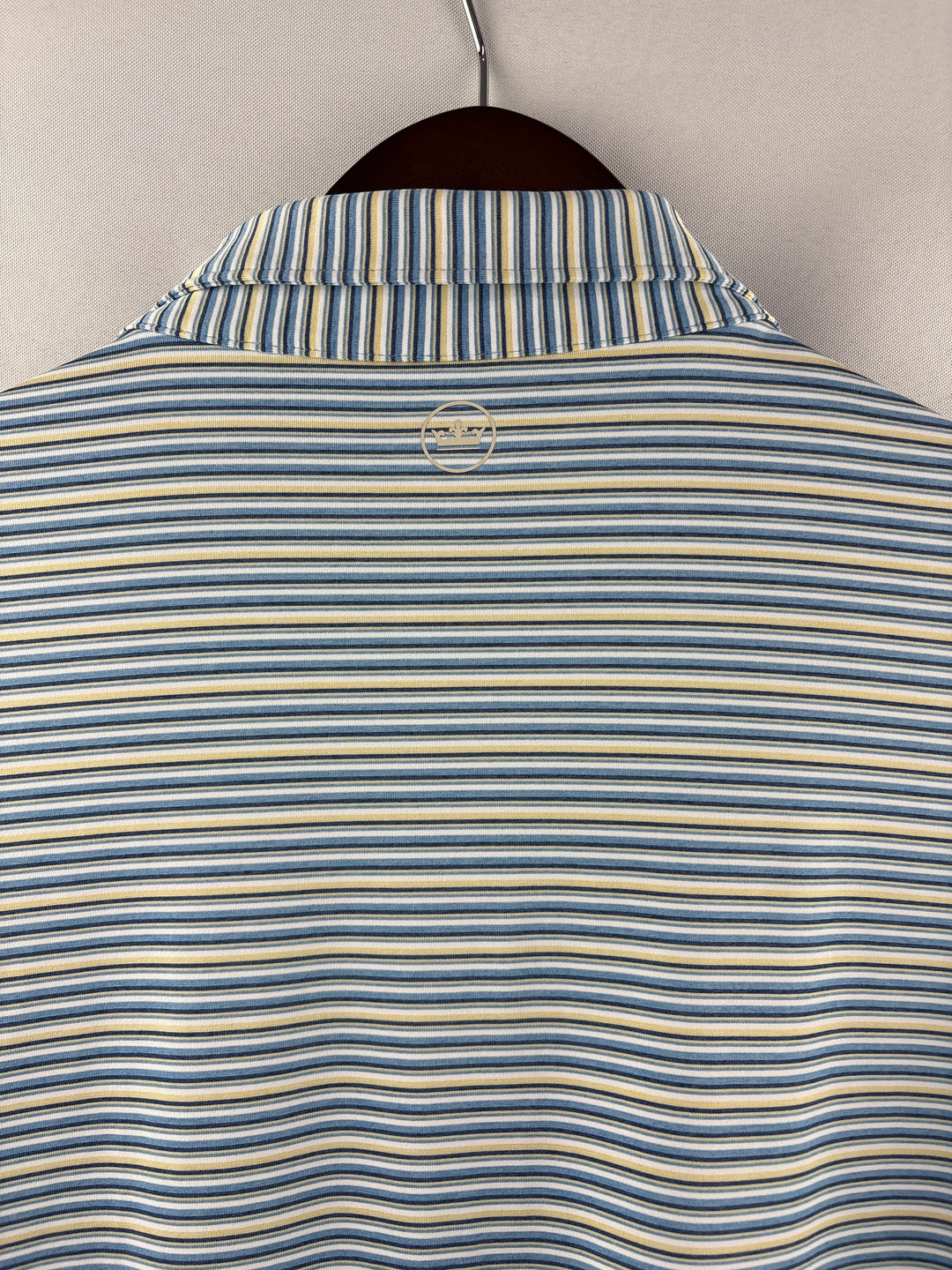 Men’s Peter Millar XL Blue, White, Black Striped Golf Polo