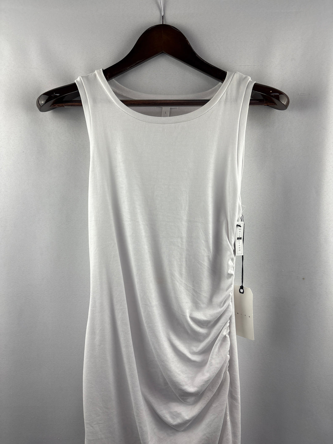 Women’s Leith Large White Ruched Midi Bodycon Dress