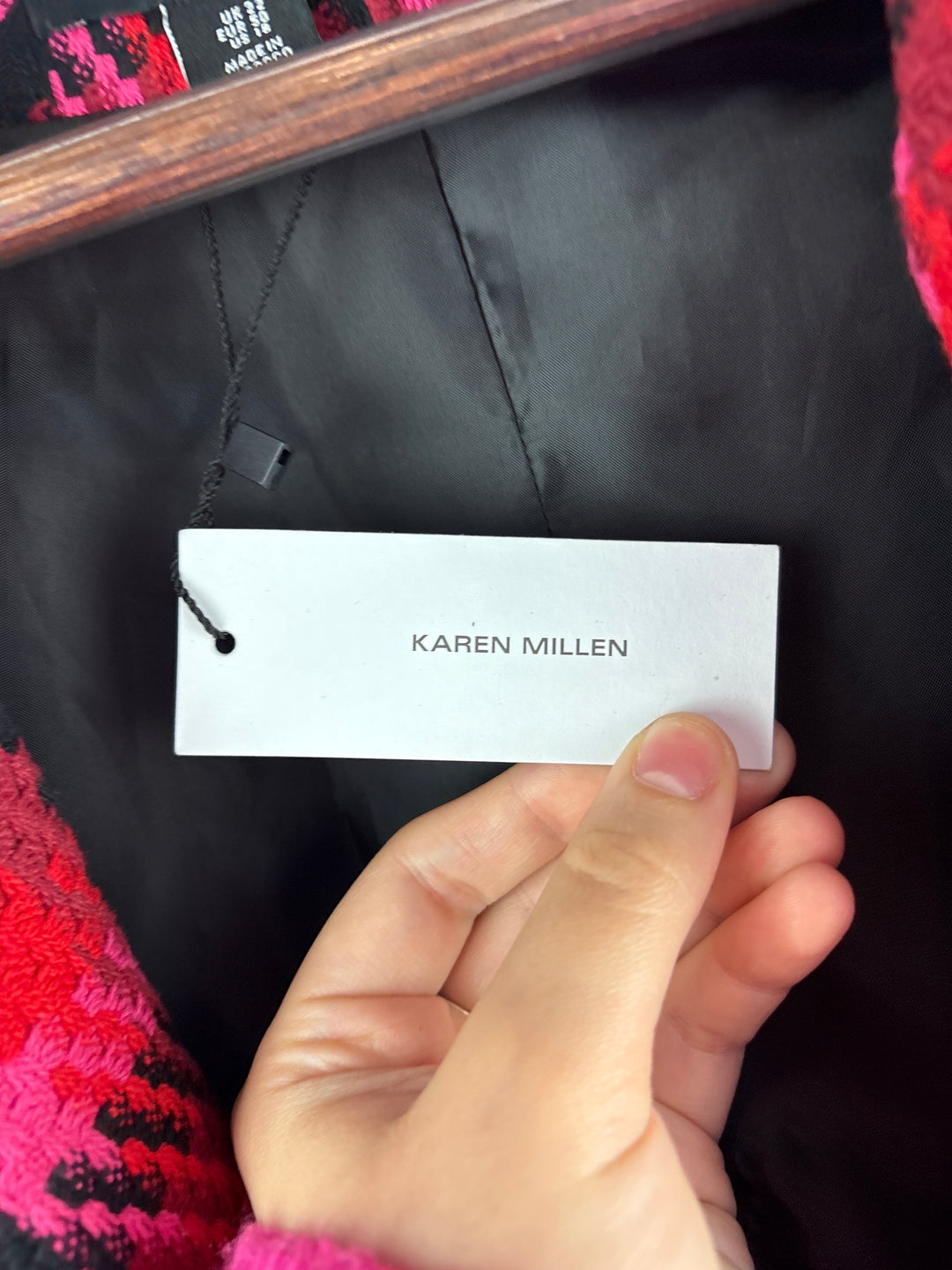 Women’s Karen Millen Size 18 Pink Red &amp; Black Blazer
