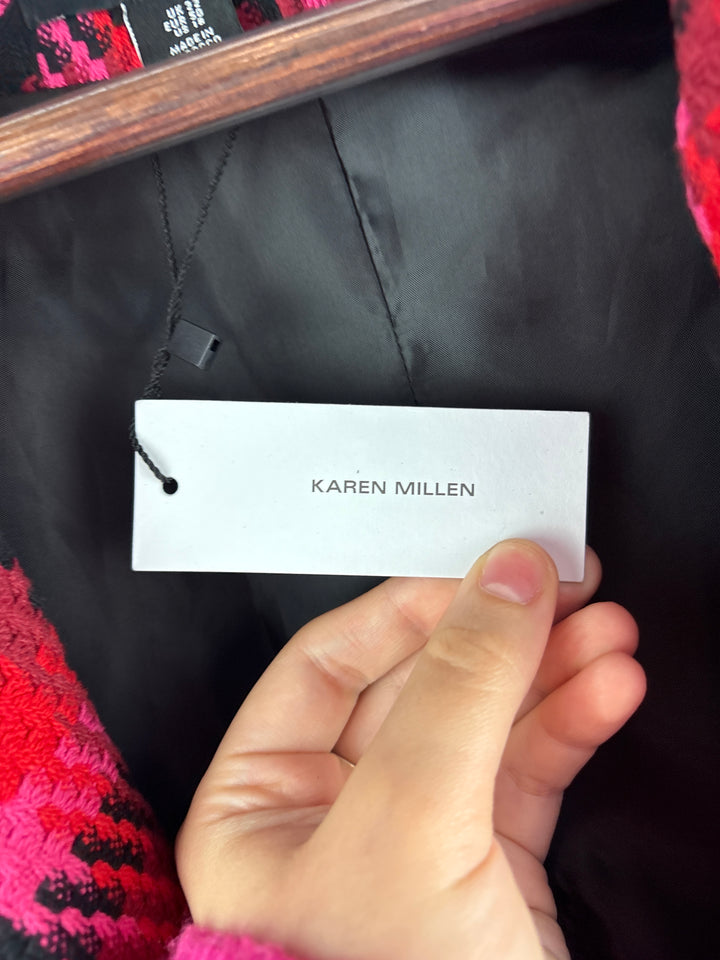 Women’s Karen Millen Size 18 Pink Red &amp; Black Blazer