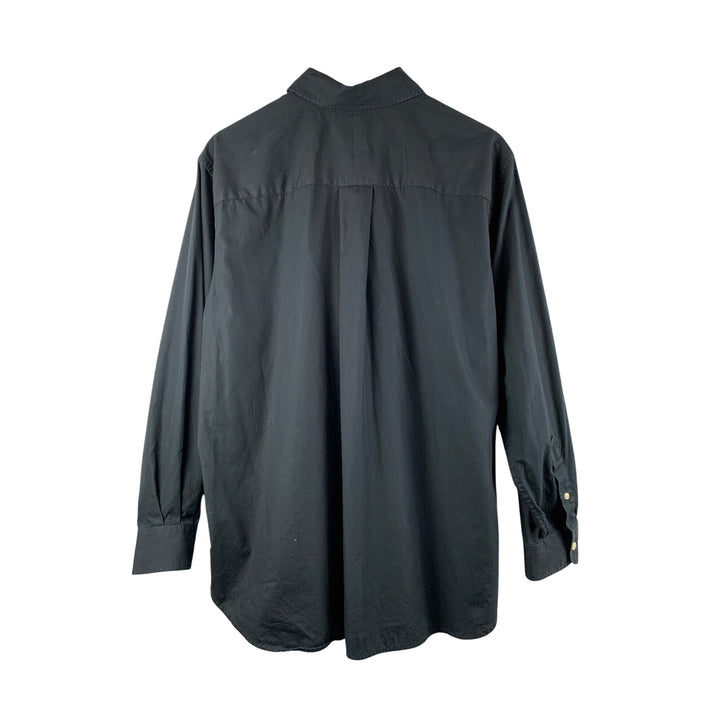 Lauren Ralph Lauren Women’s Black Button-Down Shirt 14W 100% Cotton Long Sleeve