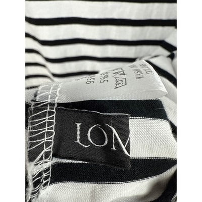 VA- Women’s Lomon V-Cut Black & White Striped T-Shirt Sz XL