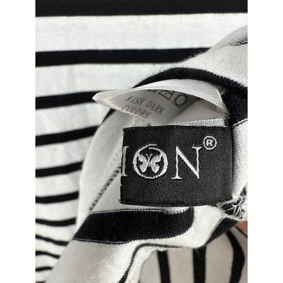 VA- Women’s Lomon V-Cut Black & White Striped T-Shirt Sz XL