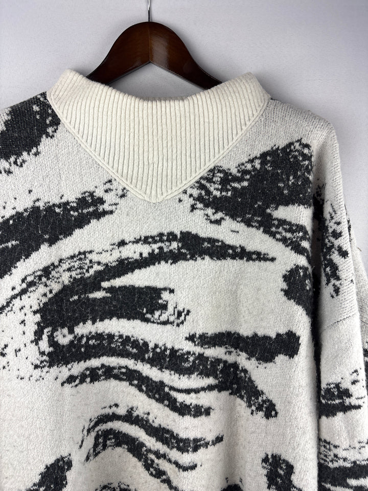 Women’s Ulla Popken Size 20/22 Black &amp; Cream Patterned Sweater