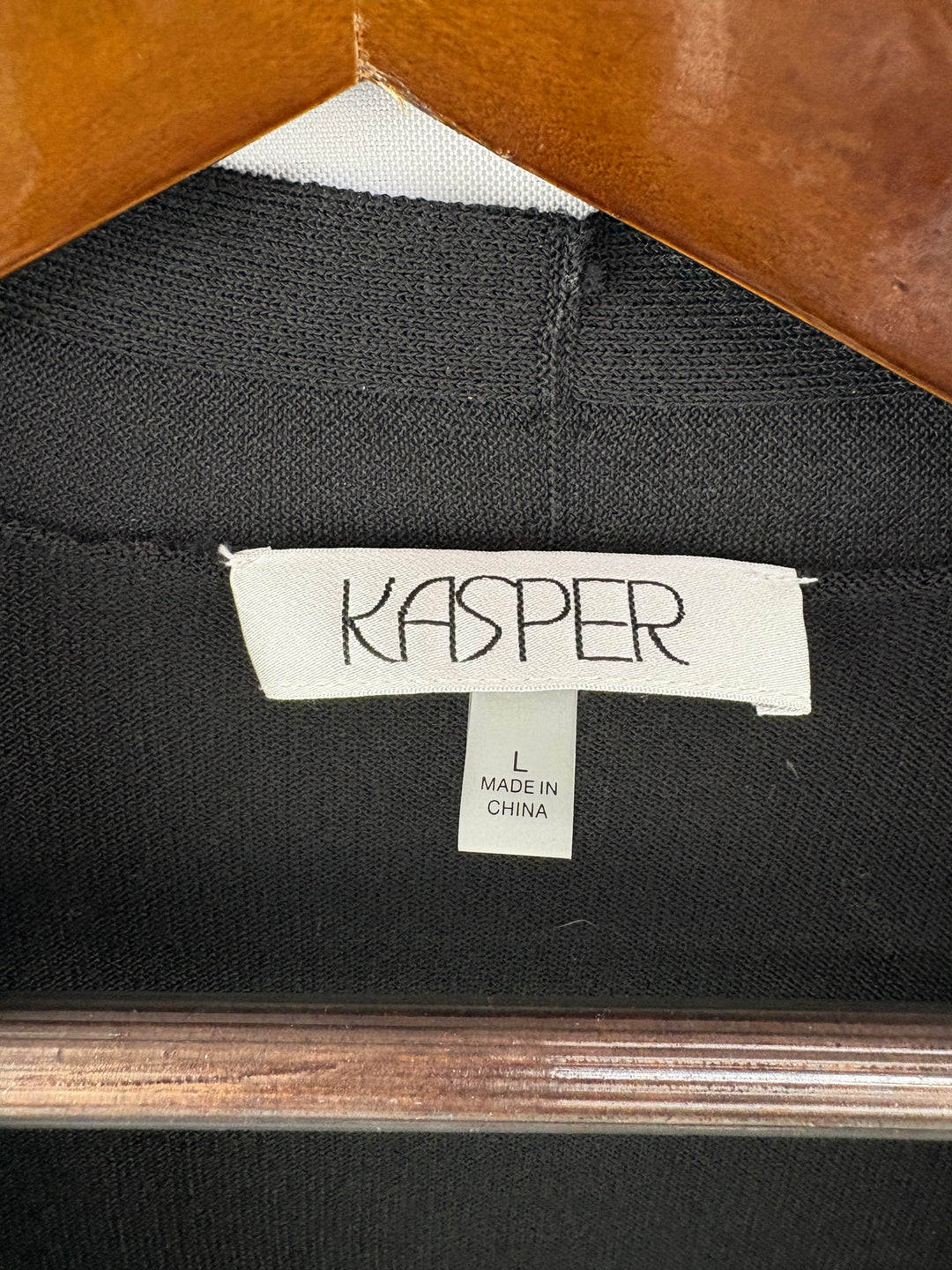 Women’s Kasper Large Black 3/4 Sleeve Cardigan