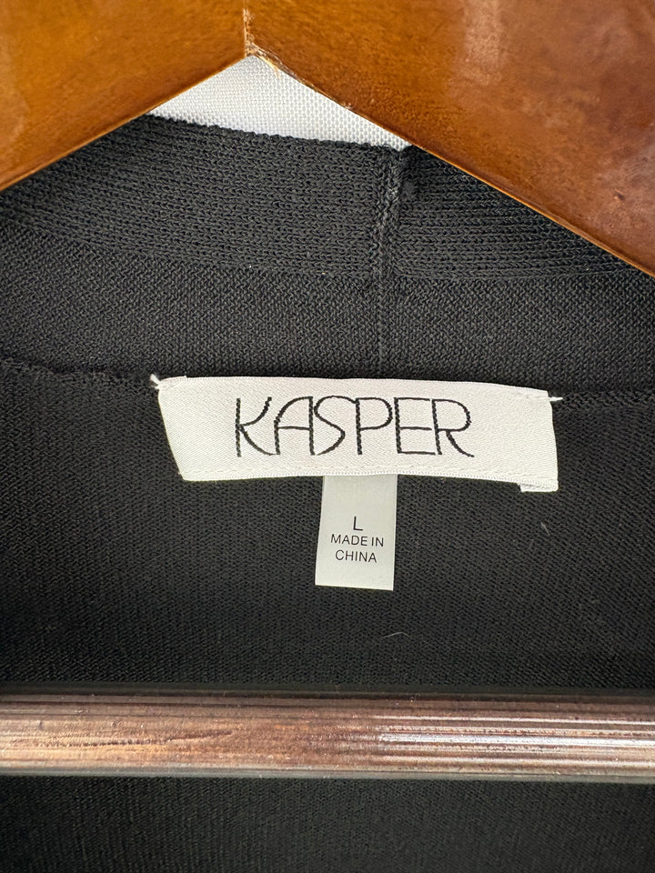 Women’s Kasper Large Black 3/4 Sleeve Cardigan