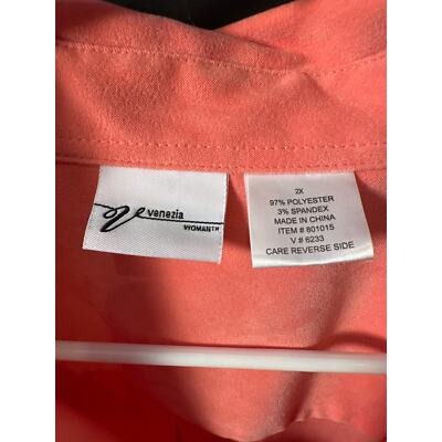 Venezia Peach microsuede button down size 2X