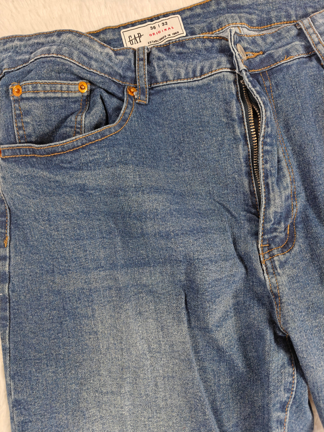 Mens Gap Original Straight Jeans Blue 36x32