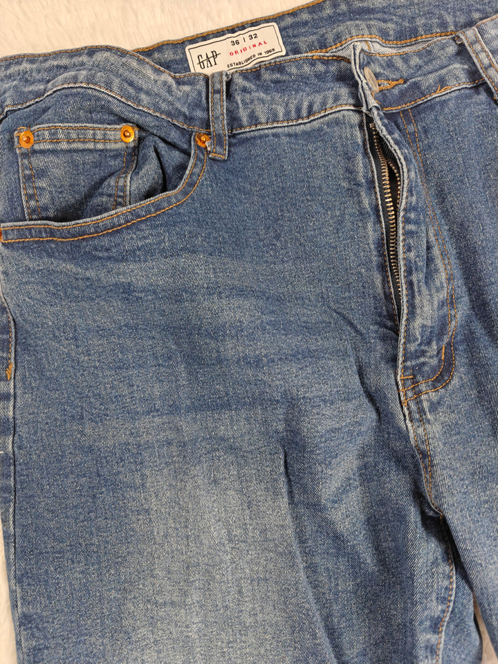 Mens Gap Original Straight Jeans Blue 36x32