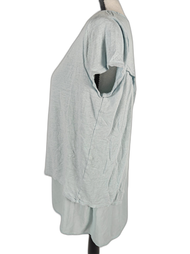 Women’s Lucky Brand Layered Tunic Top Light Blue Medium